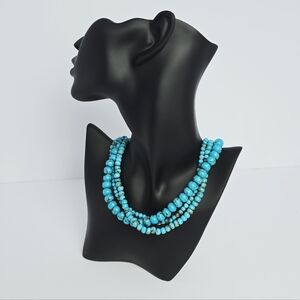 Vintage Multi-Strand Faux Turquoise Bead Necklace